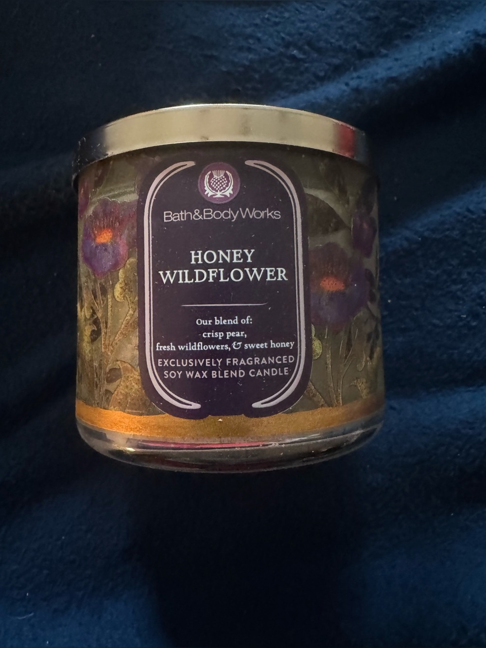 New In Box Bath & Body Works Honey Wildflower 3-Wick 14.5 Oz  Scented Candle